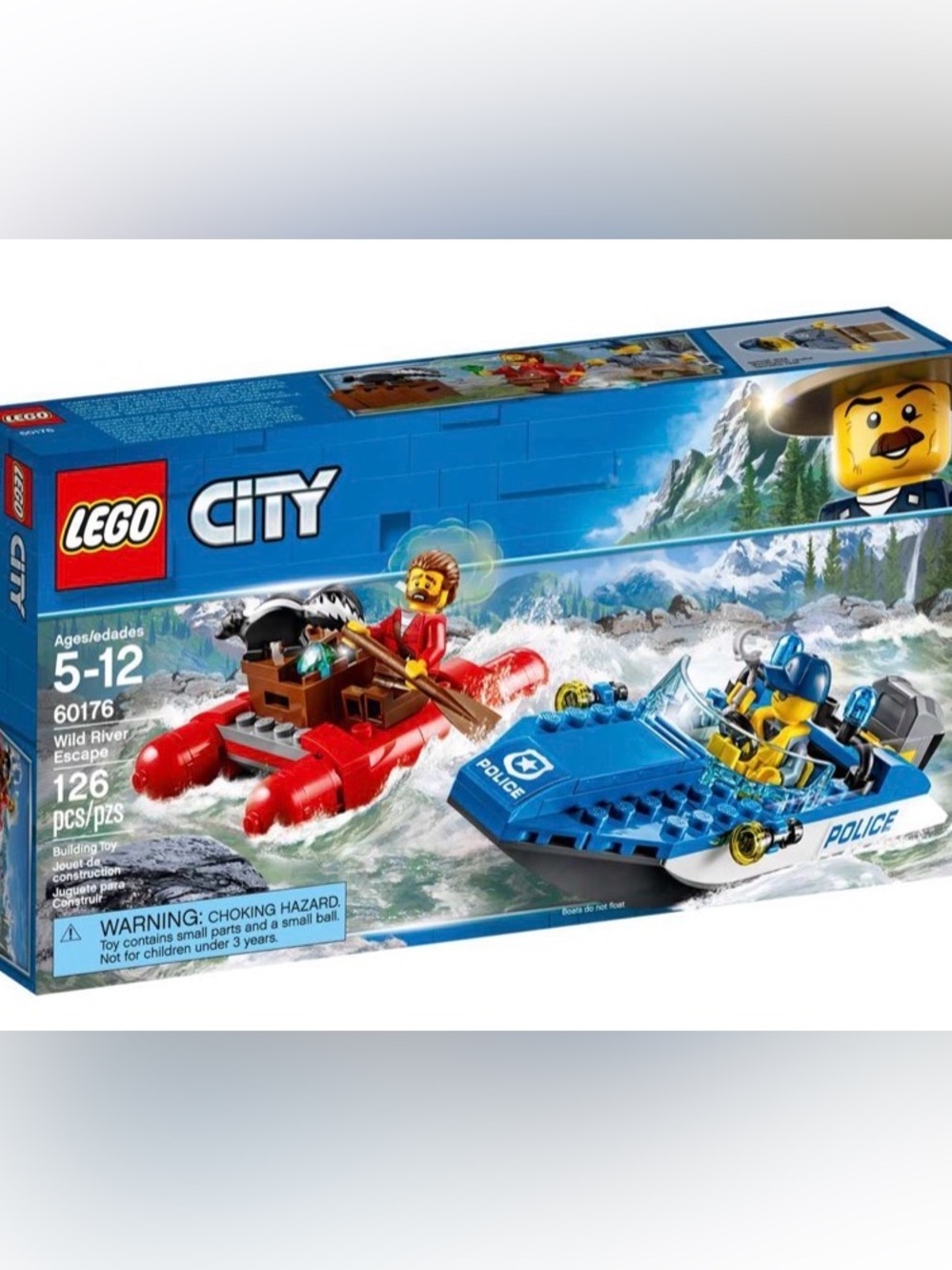 LEGO City 60176 Red Raft and Blue Police Boat